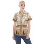 Abstract Sun Boho Bohemian Design Women s Short Sleeve Pocket Shirt