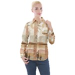 Abstract Sun Boho Bohemian Design Women s Long Sleeve Pocket Shirt