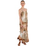 Abstract Sun Boho Bohemian Design Cami Maxi Ruffle Chiffon Dress