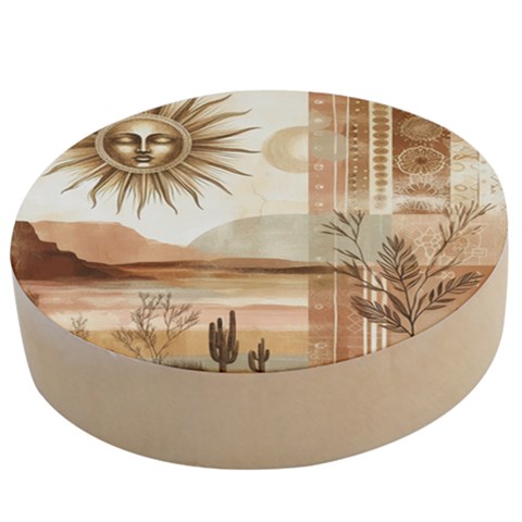 Abstract Sun Boho Bohemian Design Wooden Bottle Opener (Round) from ArtsNow.com