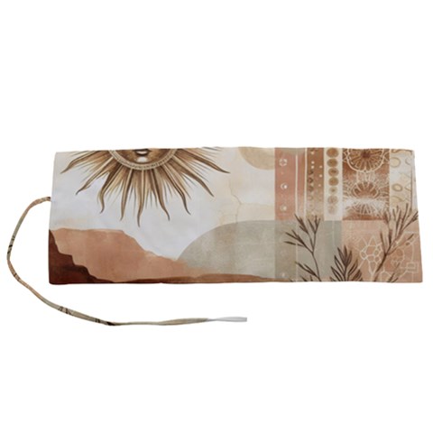 Abstract Sun Boho Bohemian Design Roll Up Canvas Pencil Holder (S) from ArtsNow.com