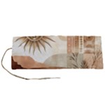 Abstract Sun Boho Bohemian Design Roll Up Canvas Pencil Holder (S)