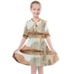 Abstract Sun Boho Bohemian Design Kids  All Frills Chiffon Dress