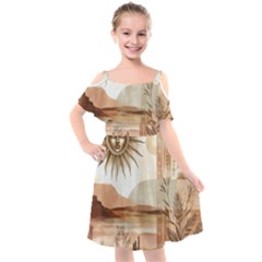 Kids  Cut Out Shoulders Chiffon Dress 