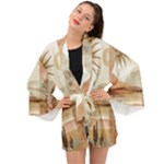 Abstract Sun Boho Bohemian Design Long Sleeve Kimono