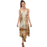 Abstract Sun Boho Bohemian Design Halter Tie Back Dress 