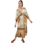 Abstract Sun Boho Bohemian Design Grecian Style  Maxi Dress