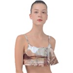 Abstract Sun Boho Bohemian Design Frill Bikini Top