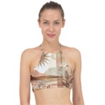 Abstract Sun Boho Bohemian Design Halter Bikini Top