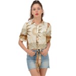 Abstract Sun Boho Bohemian Design Tie Front Shirt 