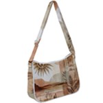 Abstract Sun Boho Bohemian Design Zip Up Shoulder Bag