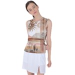 Abstract Sun Boho Bohemian Design Women s Sleeveless Sports Top