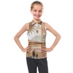 Abstract Sun Boho Bohemian Design Kids  Sleeveless Polo T-Shirt