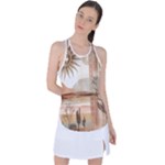 Abstract Sun Boho Bohemian Design Racer Back Mesh Tank Top