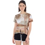 Abstract Sun Boho Bohemian Design Open Back Sport T-Shirt