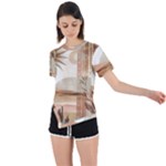 Abstract Sun Boho Bohemian Design Asymmetrical Short Sleeve Sports T-Shirt