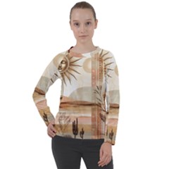 Abstract Sun Boho Bohemian Design Women s Long Sleeve Raglan T