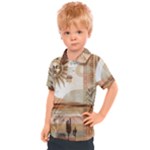 Abstract Sun Boho Bohemian Design Kids  Polo T-Shirt