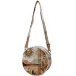 Abstract Sun Boho Bohemian Design Crossbody Circle Bag