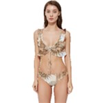 Abstract Sun Boho Bohemian Design Low Cut Ruffle Edge Bikini Set