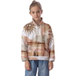 Abstract Sun Boho Bohemian Design Kids  Half Zip Hoodie