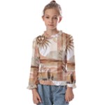 Abstract Sun Boho Bohemian Design Kids  Frill Detail T-Shirt