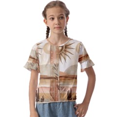 Kids  Cuff Sleeve Scrunch Bottom T-Shirt 