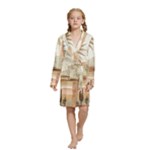 Abstract Sun Boho Bohemian Design Kids  Long Sleeve Velvet Lounge Robe