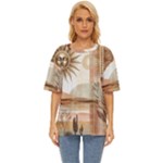 Abstract Sun Boho Bohemian Design Oversized Basic T-Shirt