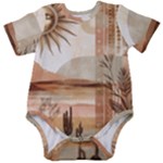 Abstract Sun Boho Bohemian Design Baby Short Sleeve Bodysuit