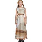 Abstract Sun Boho Bohemian Design Kids  Satin Sleeveless Maxi Dress