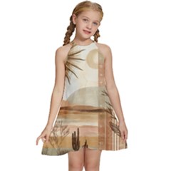 Kids  Halter Collar Waist Tie Chiffon Dress 