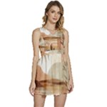 Abstract Sun Boho Bohemian Design Sleeveless High Waist Mini Dress