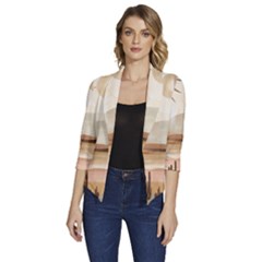 Women s Draped Front 3/4 Sleeve Shawl Collar Jacket 