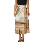 Abstract Sun Boho Bohemian Design Classic Midi Chiffon Skirt