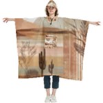 Abstract Sun Boho Bohemian Design Women s Hooded Rain Ponchos