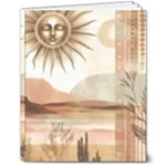 Abstract Sun Boho Bohemian Design 8  x 10  Hardcover Notebook