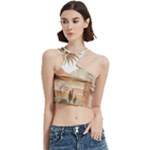 Abstract Sun Boho Bohemian Design Cut Out Top