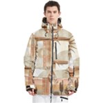 Abstract Sun Boho Bohemian Design Men s Multi Pockets Zip Ski and Snowboard Waterproof Breathable Jacket