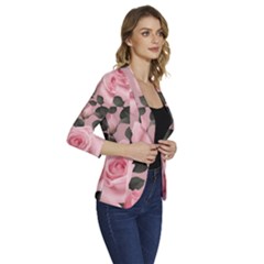 Women s One-Button 3/4 Sleeve Short Jacket 