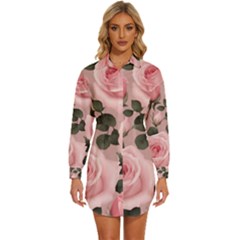 Womens Long Sleeve Shirt Dress 