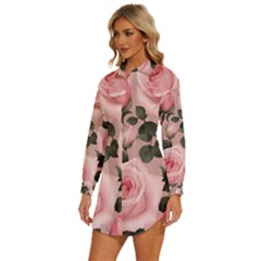 Womens Long Sleeve Shirt Dress 