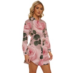 Womens Long Sleeve Shirt Dress 