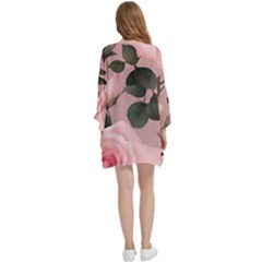 Open Front 3/4 Sleeve Batwing Chiffon Cardigan Kimono 