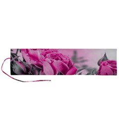 Roses Floral Flowers Nature Pink Romance Romantic Valentines Day Love Roll Up Canvas Pencil Holder (L) from ArtsNow.com