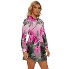 Womens Long Sleeve Shirt Dress 