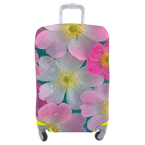 Pink Neon Flowers Flower Luggage Cover (Medium) from ArtsNow.com