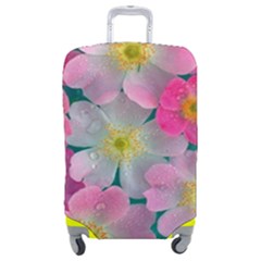 Pink Neon Flowers Flower Luggage Cover (Medium) from ArtsNow.com