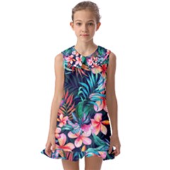 Kids  Pilgrim Collar Ruffle Hem Dress 