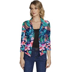 Women s Casual 3/4 Sleeve Spring Jacket 